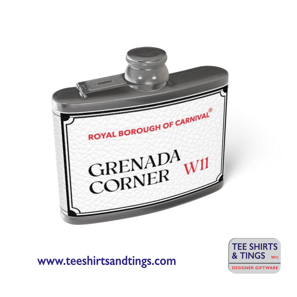 Grenada Corner Leather Wrapped Hip Flask