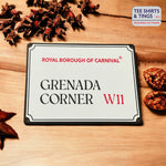 Grenada Corner Mini Street Sign surrounded by spices