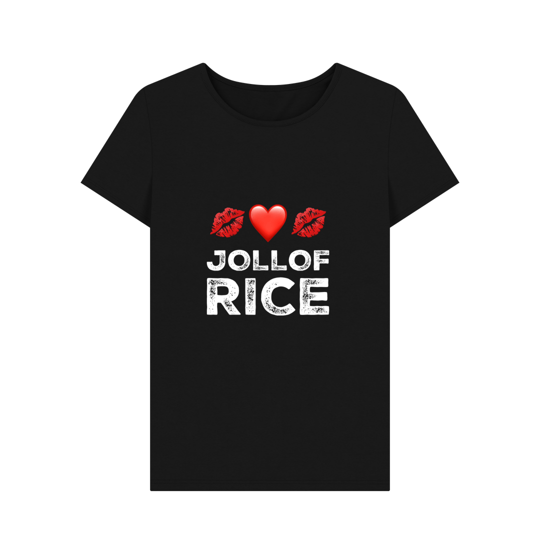 Black Women\u2019s cotton t-shirt  - Love Jollof Rice