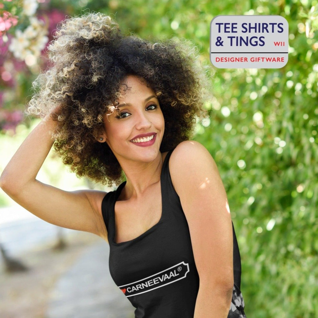 100% organic cotton tank black women's top featuring I ❤️ CARNEEVAAL®️